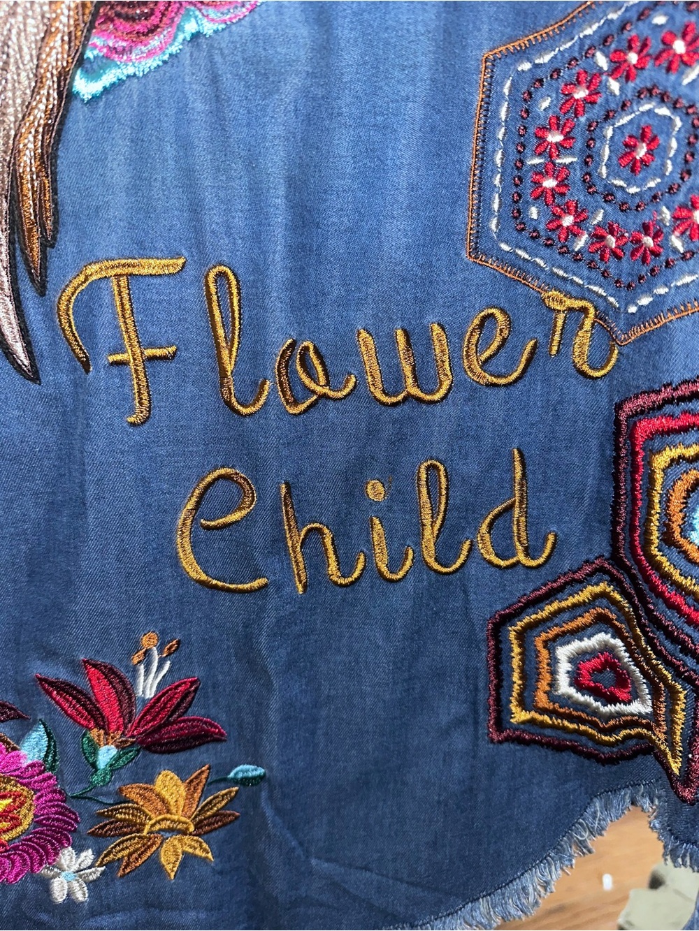 Spell Blue Denim Shirt Jacket Flower child - Picture 7 of 16